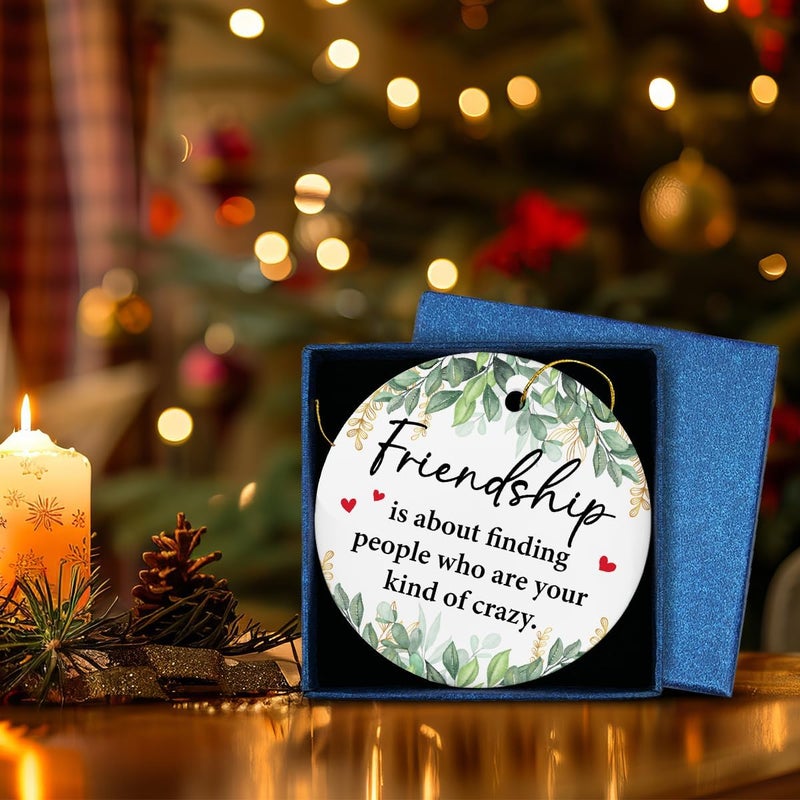 ZOSAN Funny Friendship Ceramic Ornament, Unique Gifts for Friends, Friendship Gifts for Women Friend BFF Bestie Soul Sister, Friends Christmas Ornament - Image 4